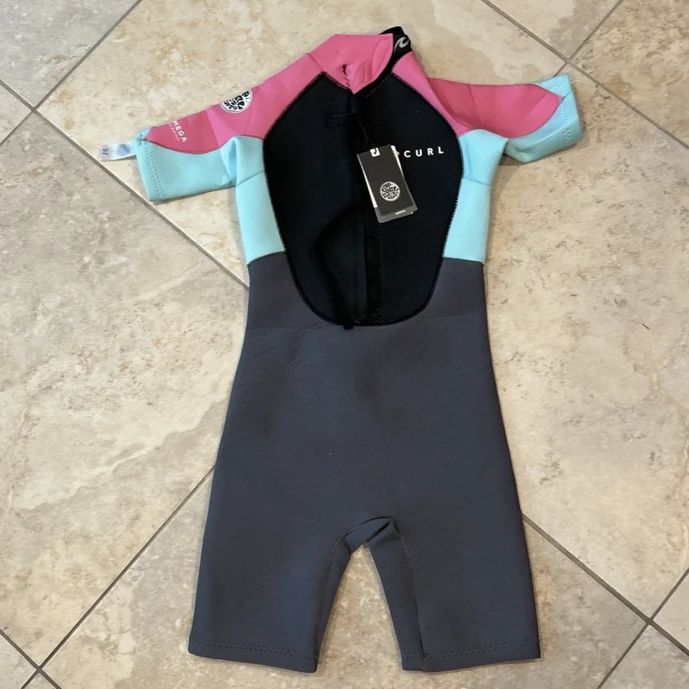 Rip Curl Omega BZ Westsuit Spring Youth 14 Pink Juniors Back Zip‎ Springsuit